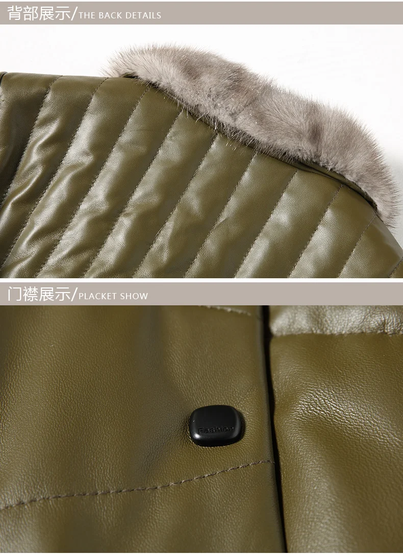 Genuine Leather Jacket Women Sheepskin Coat Duck Down Coat Mink Fur Collar Leather Down Coats Winter Coat Women X-171 YY1885