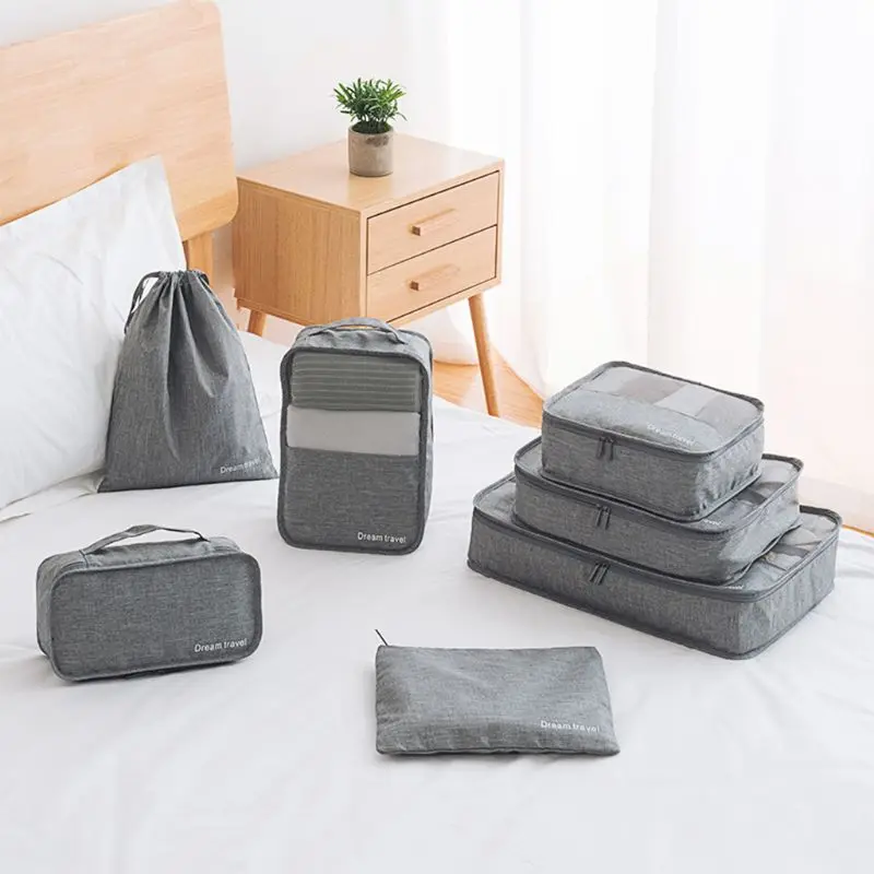 7 PCS/SET Portable Packing Cube Large Capacity Travel Organizer Bag Luggage Clothing Waterproof