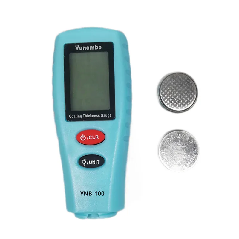 Blue with battery Цифровой мини-измеритель толщины покрытия измеритель толщины краски автомобиля толщина краски тестер Толщиномер с подсветкой YNB-100 - Цвет: Blue with battery