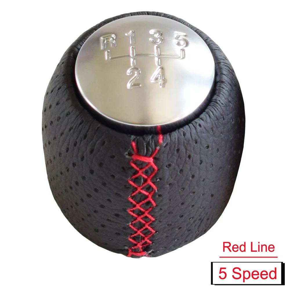 Для ALFA ROMEO 159 автомобиль Brera spider(05-11) 5/6 скорость красный черный игла автомобильная ручка ручной черный рычаг переключения передач Ручка шаровая Головка - Название цвета: 5 Speed Red Line