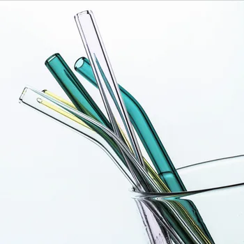 

Glass Elbow Transparent Glass Bent Straws Environmentally Friendly Stir Bar