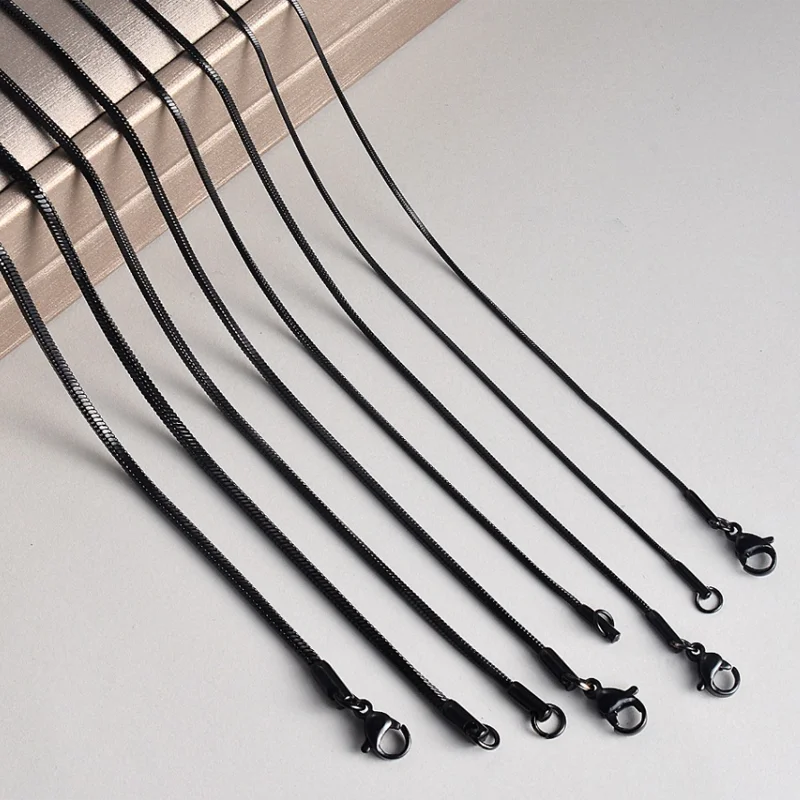 Dropshiping Edelstahl Breite 0.9/1.2/1.5/2,0mm Platz Schlange Kette Halskette für Männer Frauen Kette schmuck