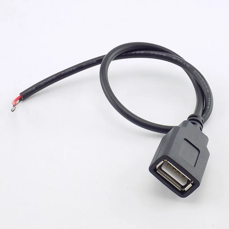 0,3/1/2 M USB 2,0 Тип женский 2 Pin DIY Удлинительный кабель силовой сети постоянного тока 5В Питание адаптер Разъем зарядного устройства провода C12