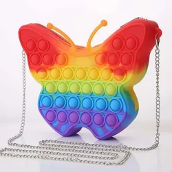 Sac de portefeuille pour enfants, nouveau sac à chaîne à fossettes, jouets Fidget, Push Bubble, anti stress, porte clés, livraison gratuite 
