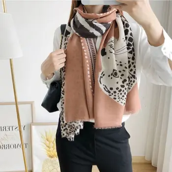 

Leopard Animal Print Scarf Gorgeous Large Women Lady Silky Tassels Shawls Wraps