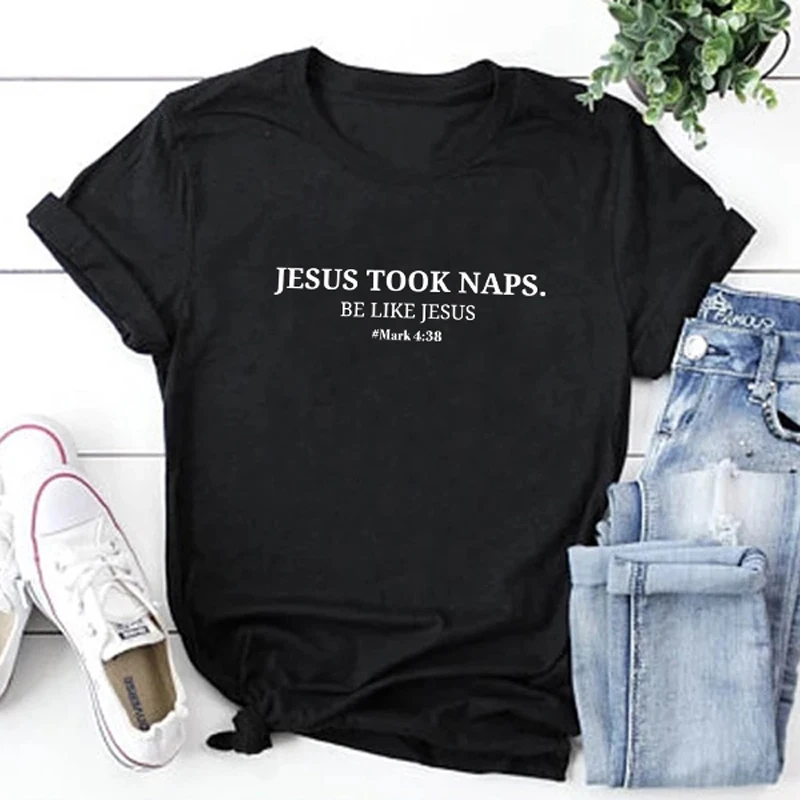 Футболка с надписью Jesus taked Naps Be Like Mark 4:38 стих из Христианской Библии цитата