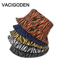 VACIGODEN Women Fashion Reversible Zebra Grain Printed Bucket Hat Sunbonnet Man Fedoras Outdoor Chapeau Fisherman Caps Gorros