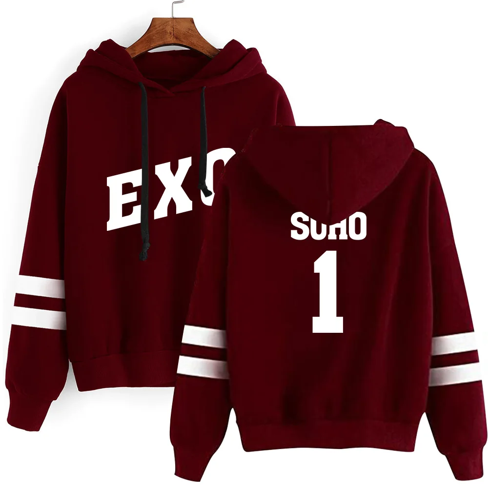 Kpop EXO Женская Толстовка Harajuku Chanyeol Повседневный Спортивный костюм Свободная в