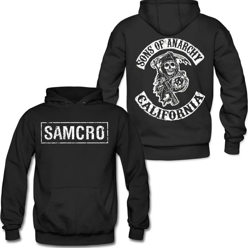 Новинка весна-осень 2021 двусторонняя толстовка с капюшоном Sons of Anarchy Мужская K |