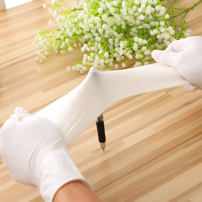 

Nitrile 100 Pcs Glove Emulsion Disposable Stretch Gloves Cleaning Tools Laboratory Protective Jobs Medical Food Grade Thicken