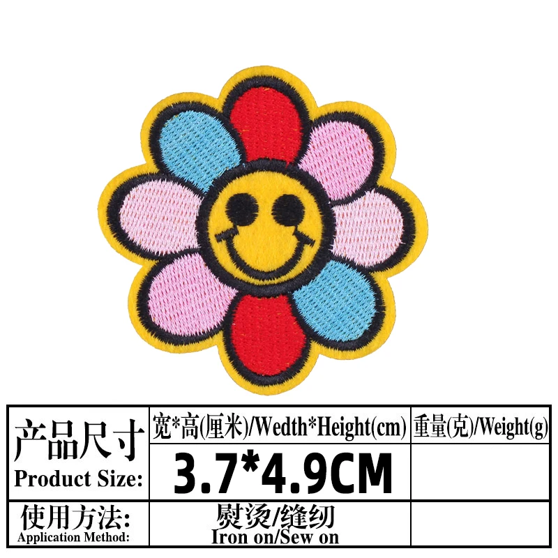 Flower Embroidered Patches for Clothing Thermoadhesive Badges Patch Thermal Stickers for Fabric Clothes Appliques Decoration