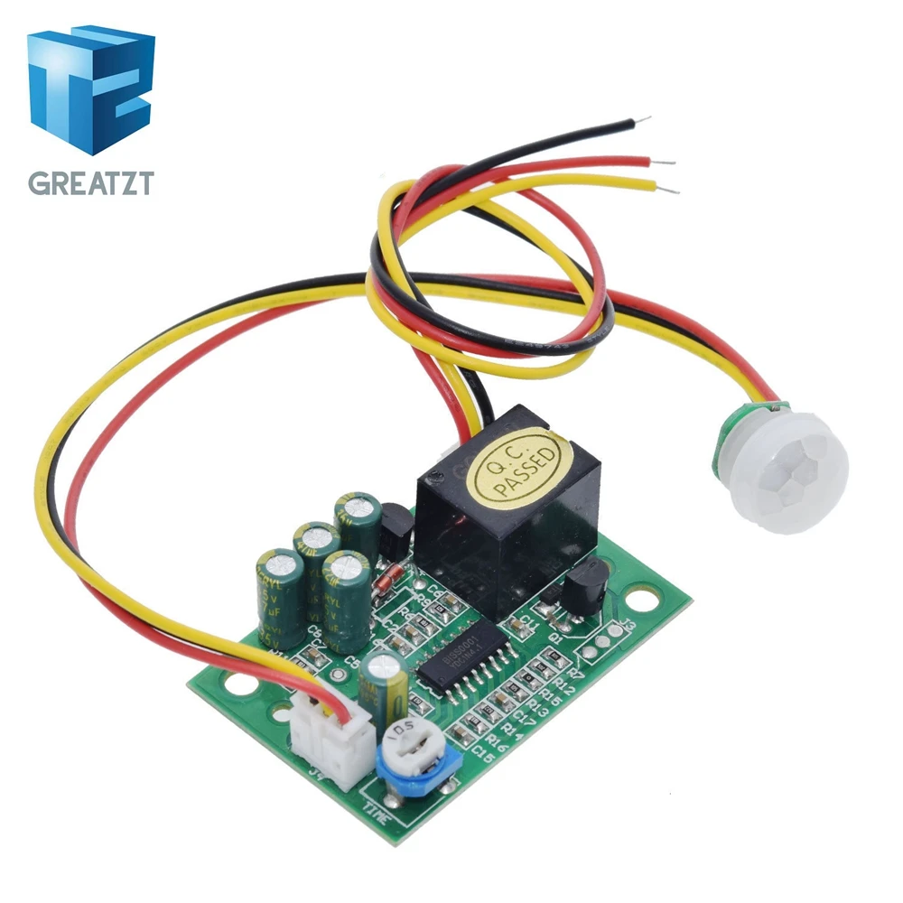 GREATZT DC 12 В ПИР ИК пироэлектрический инфракрасный модуль Регулируемый релейный выход датчик человеческого тела для Arduino