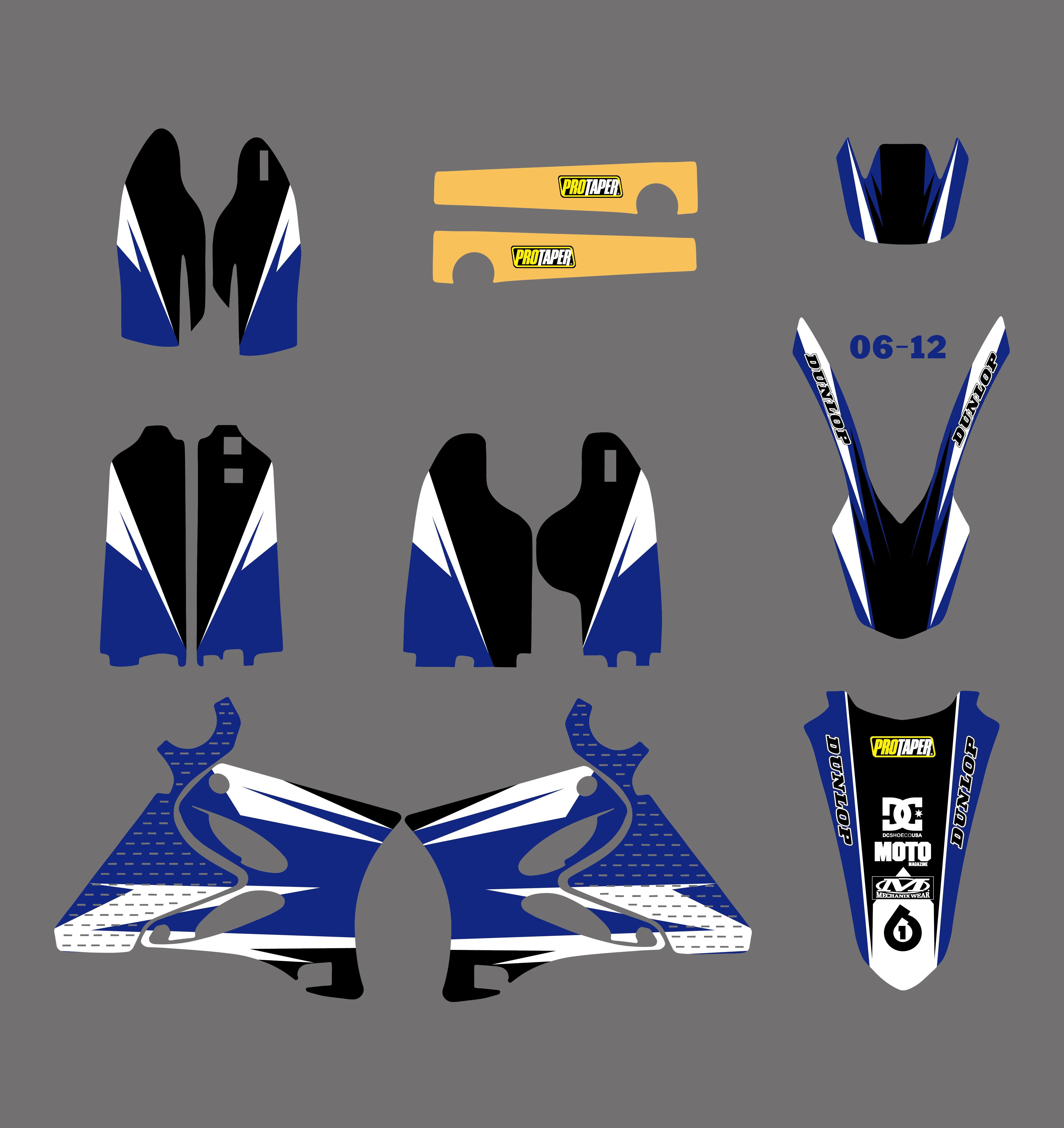 Наборы наклеек для Yamaha YZ125 YZ250 2002 03 04 05 06 07 08 09 2010 2011 2012 YZ 125 250|sticker kit|yz 125yz 250 |
