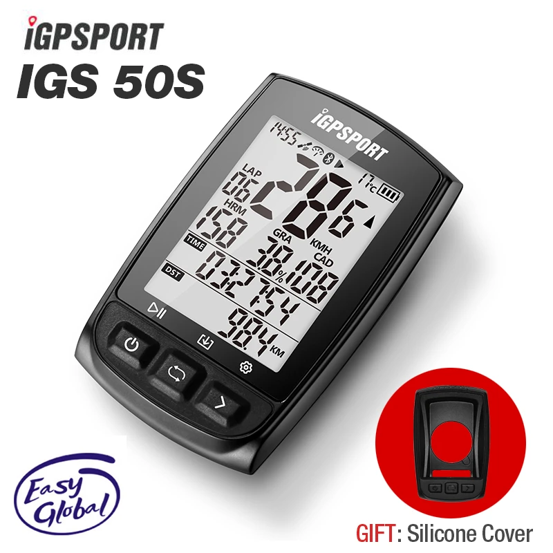 IGPSPORT ordenador para bicicleta IGS50S, velocímetro resistente al agua IPX7, con Bluetooth, GPS, cuentakilómetros y mapa de datos, ANT +|Sistemas de para bicicleta|