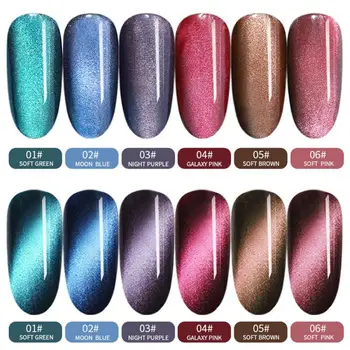

5D cat eye phototherapy glue two-color color change glue 6 color Nail art optical chameleon glue star cat eye glue