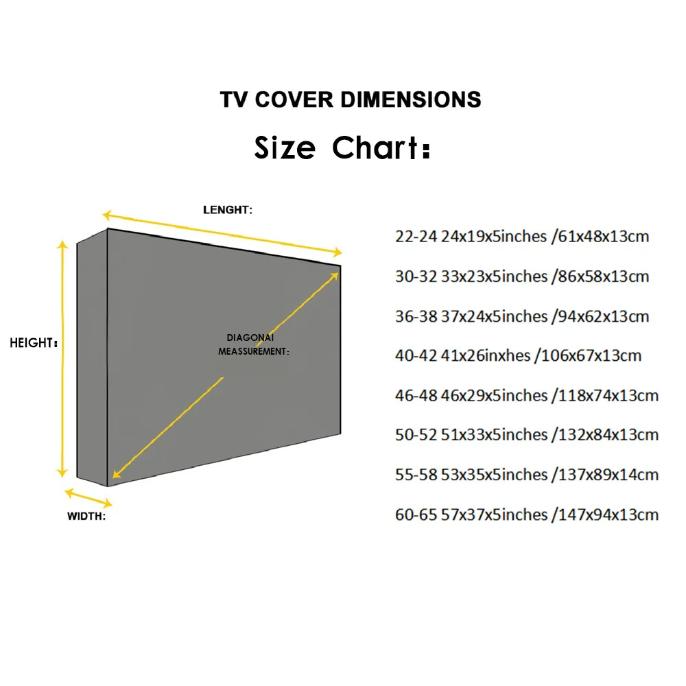 Outdoor TV Cover To Protect Screen Dustproof Waterproof For Outdoor General Furniture