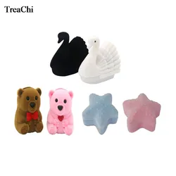 Christmas Ring Box Earring Storage Gift Box Bear Star Swan Necklace Ring Earring Party Birthday Schoolmate Present Case