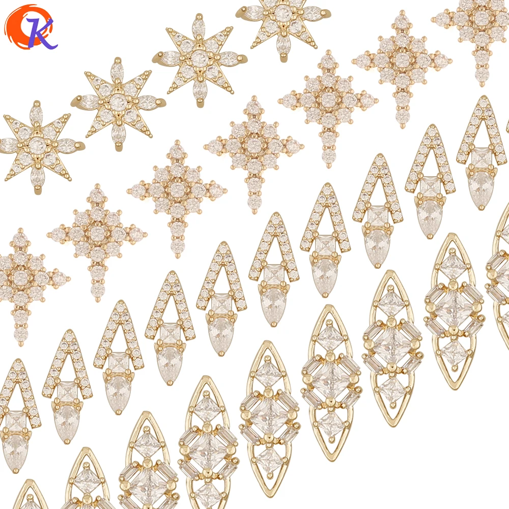 Cordial Design 50Pcs Jewelry Accessories/Genuine Gold Plating/DIY Making/Fingernail Findings/Cubic Zirconia Charms/Decoration - cordial