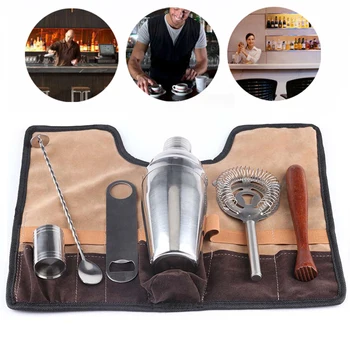 

7Pcs/set 550ml Stainless Steel Cocktail Shaker Mixer Bar Wine Mixer Set Bartender Cocktail hand Shaker Tool kits Party Bar Tools