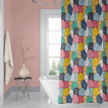 

Waterproof Shower Curtains Geometric Flowers Print Bathroom Curtains Bath Screen Polyester Bath Curtains for Bathroom Decor
