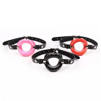 Soft Silicone Oral Fetish Open Mouth Ring Gag Ball Bondage Restraints Sex Toys For Women Slave Gag With Open Holes For Women New 4