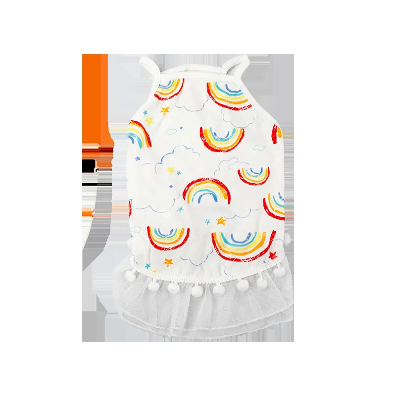Rainbow skirt Летняя одежда для собак, мелок для питомцев, маленький жилет, плюшевый Французский бульдог, одежда для маленьких и средних собак - Цвет: Rainbow skirt