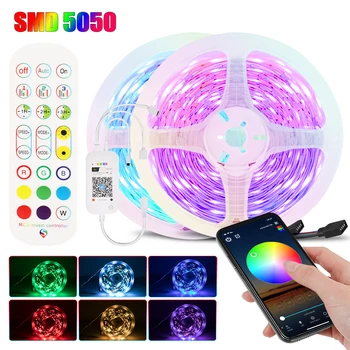 

LED Strip Light Smart WiFi LED Lights 5050 RGB Tape LED Strip 5M 10M 15M 12V Ambilight Works With Alexa Google
