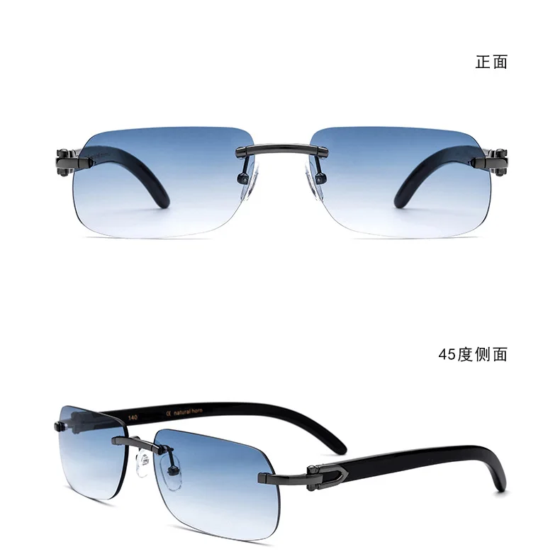 

Vintage Nature Buffalo Horn eyeglass frame Unique design classical rimless eyewear women men original box case free shiping