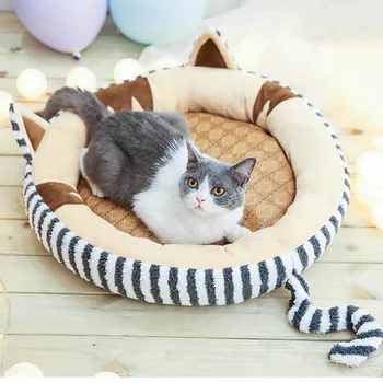 

Fashion Dog Beds Cats Bed Soft Washable Comfortable Pet Bed Sofa Round Plush Donut Cats Bed домик для кошки#GH