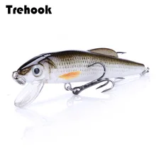 TREHOOK 6cm 4g Mini tiburón señuelo de pececillo negro Wobblers se hunde duro carnada señuelos artificiales Crankbait aparejos de pesca con forma de pececillo. Minow(China)