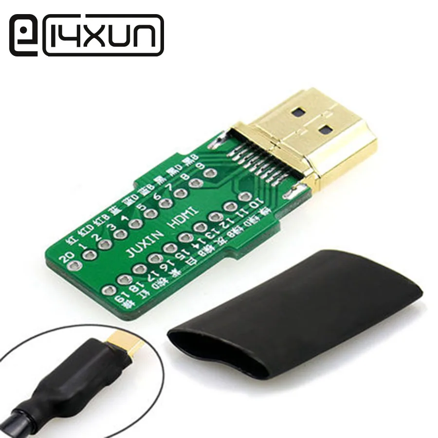 EClyxun 1 шт. DIY Стандартный HDMI сварочный штекер 19 Pin кабель коннектор + позолоченный