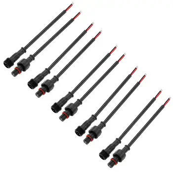 

5 Pairs 4 Pin 4 Core Male Female Plug LED Connector Waterproof IP65 with 20cm 20AWG 4X 0.50mm² Cable 14mm Nut for 5050 jk1570
