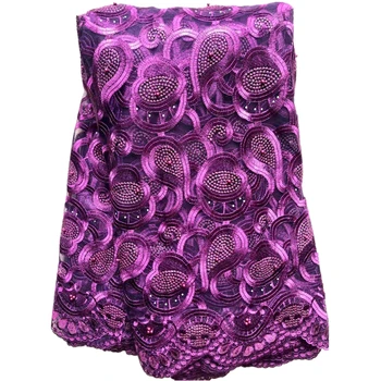 

nigerian lace fabric 5yards african net lace beaded tulle lace fabric high quality african laces for party dress