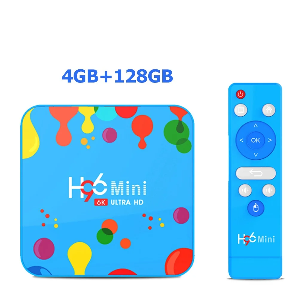 Оранжевый H96mini Smart tv box Android 9,0 2,4G/5G Wifi Bluetooth 4,0 H6 4k медиа full hd плеер Netflix H96 мини приставка - Цвет: Оранжевый