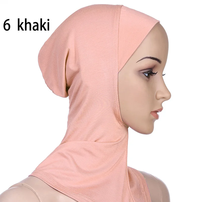 6 Full Cover Inner Hijab Wraped Cap Muslim Hijab Scarf Soft Muslim Islamic Underscarf Women Bubble Neck Head Bonnet Turban - Цвет: 6