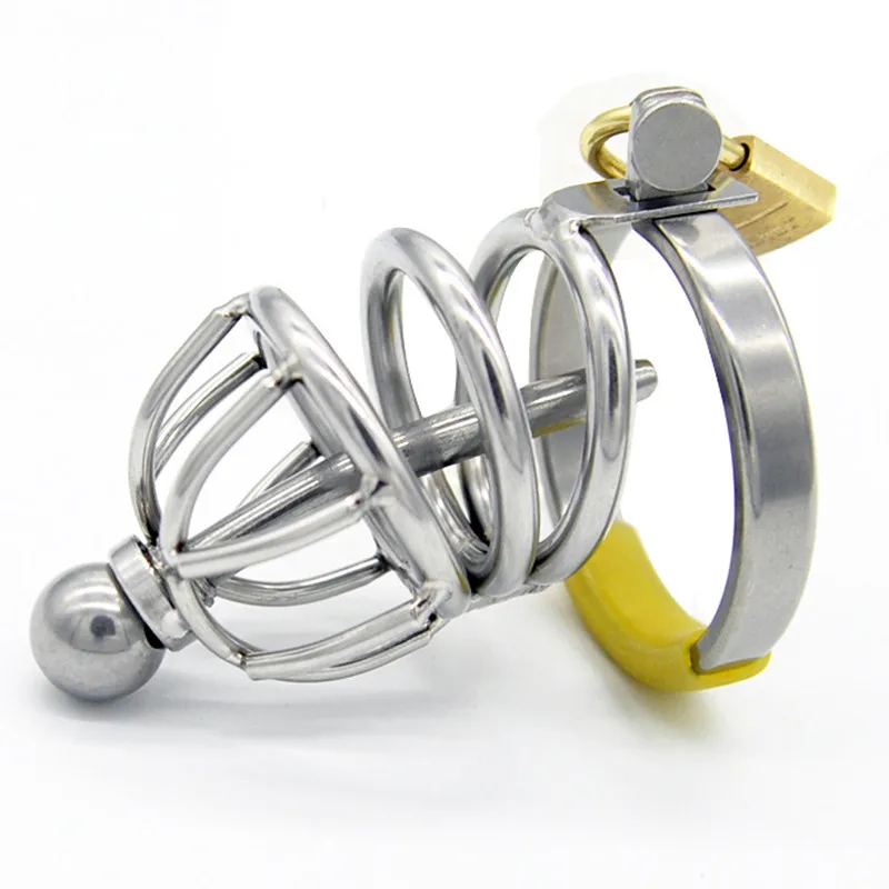 Секс-игрушки для мужчин клетка петуха из нержавеющей стали с уретральным