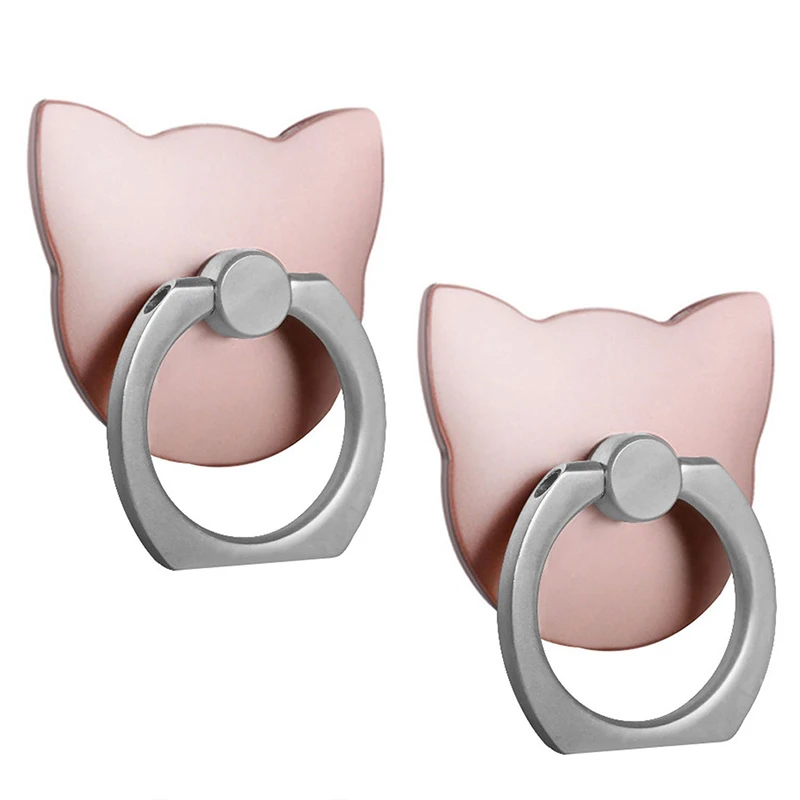 2x Phone Finger Grip Stand Holder Ring Car Mount for Smartphone stent Tablet (Cat Rose gold) | Мобильные телефоны и