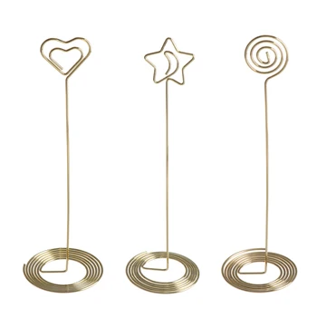 

1PC Romantic Wedding Party Desktop Decoration Love Shape Place Card Holder Photo Clip Table Number Stand Business Card Holder