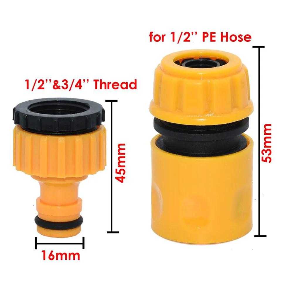 

5 Pairs Gardening Accessories Outdoor 3/4 & 1/2 Inch Graden Hose Tap Threaded Connector Tap Adapter & Quick Fitting Big Deal