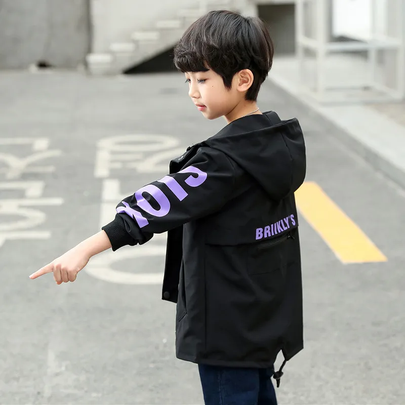 Hot Sale Baby Boy Jacket Coat Spring Autumn Children Clothing Long Sleeved Hoode Windbreaker Toddler Clothes 4T-16T