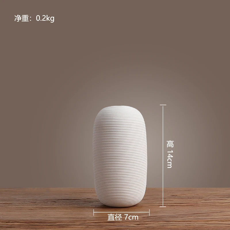 Ceramic Vase Decoration for Tea House Hotel, Zen Style Flower Drying Device, Modern and Simple, Living Room and Porch Decoration 5