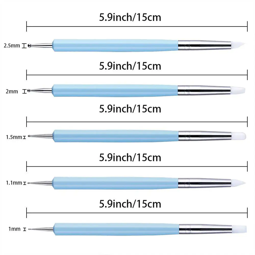 Polymer Modeling Clay Sculpting Tools Dotting Pen Ball Stylus, Pottery Ceramic Clay Indentation Tools Set for DIY Nail Art Craft