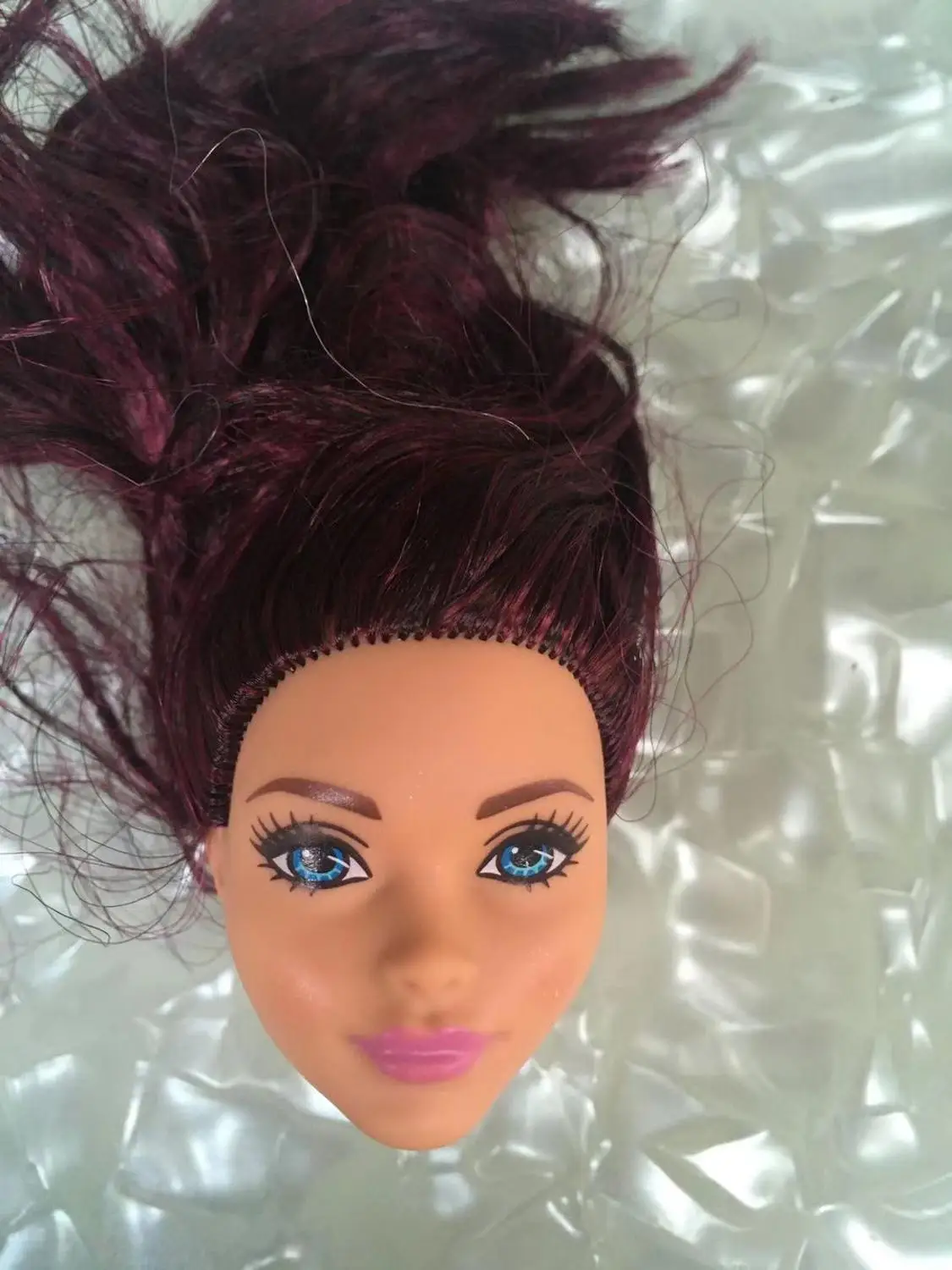 Новая редкая кукла принцесса голова игрушки чудо леди Азия лицо черная Дамская ямочка лицо Хороший макияж куклы головы аксессуары DIY игрушки части - Цвет: as pics