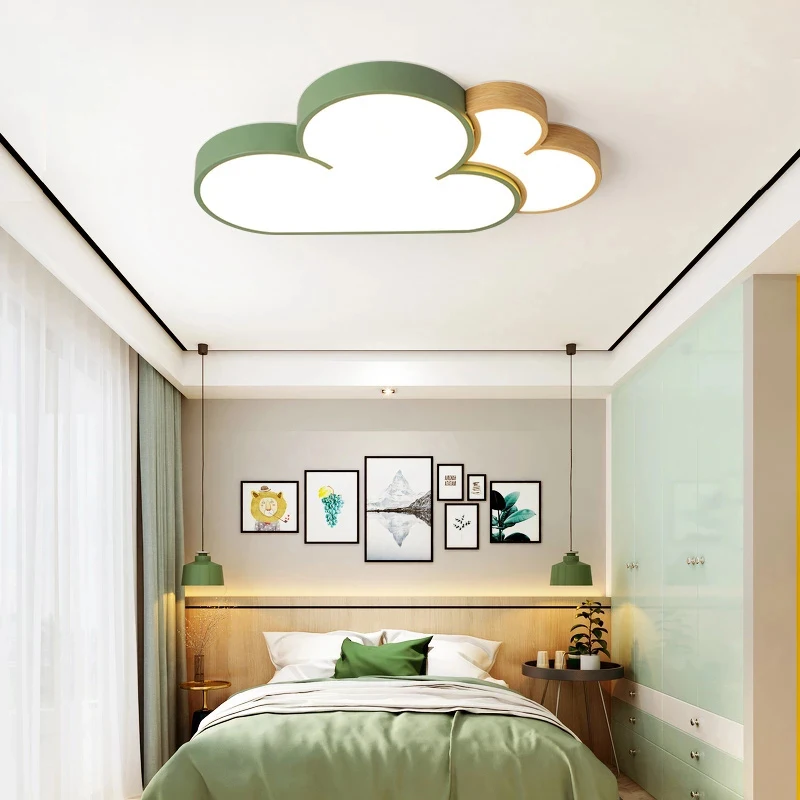 

Double Cloud Shaped LED Ceiling Lights With Remote Control Grey Ceiling Lamp For Kids Bedroom Living Room Lighting Fixtures