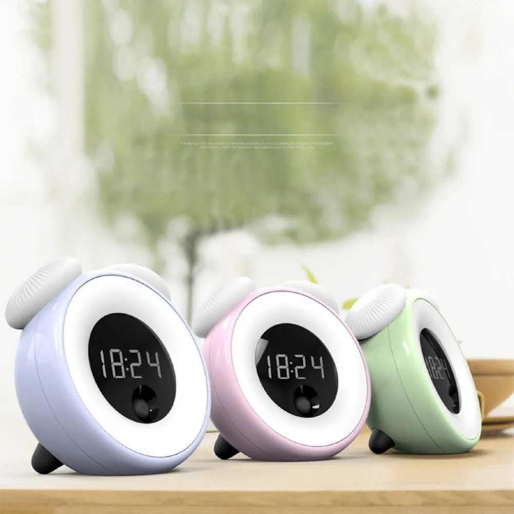 USB Digital Alarm Clock Night Light Rechargeable Smart Motion Sensor Desktop Clock Support Snooze for Kids Nursing Mom