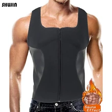 SHUJIN, новинка, мужской жилет для похудения, на молнии, для формирования тела, жилет для живота, тонкий, сжигание жира, топы, мужские спортивные топы для фитнеса
