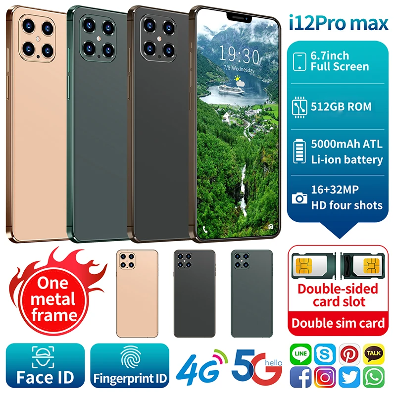 I12 Pro Max Mobile Phone 6.7 inch 8GB RAM 256GB