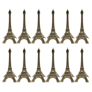 

12pcs/set Vintage Paris Eiffel Tower Figurine mini Bronze Eiffel Tower Craft Model Creative Souvenir Craft Home Decor Wholesale