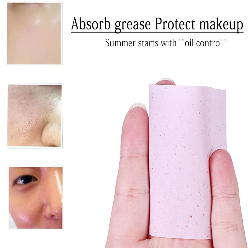 160Pcs Protable Facial Absorbent Paper Oil Control Wipes Green Tea Sheet Oily Face Blotting Matting Tissue Makeup Facial Clean face oil absorbing paper