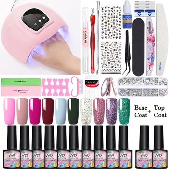 

MAD DOLL Nail Set Kits With 36W LED UV Nail Lamp Nail Dryer Kit 10pcs Soak Off UV LED Nail Gel Polish Kit Nail Art Design Tools